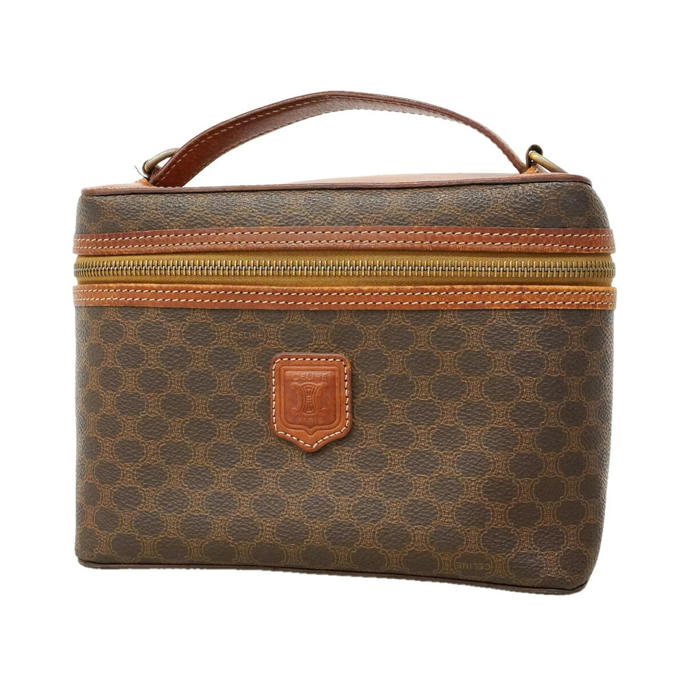 Celine handbag/vanity bag, Macadam pattern, brown, for women.